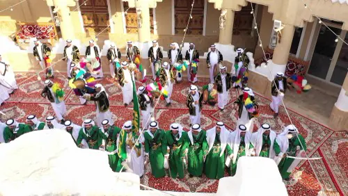 لقطة علوية لاحتفال العرضة